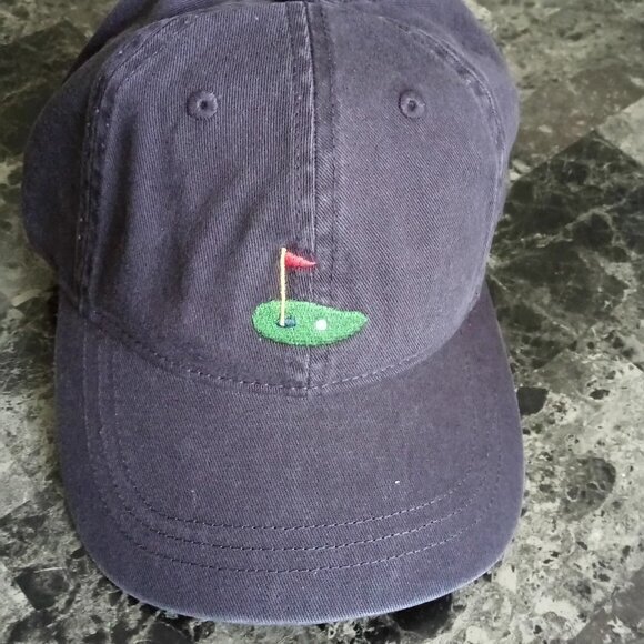 J Crew Men's Golf Graphic Embroired‎ Hat Navy Adjustable Strap - Picture 2 of 4